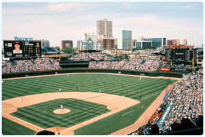 A baseball stadium full of fans